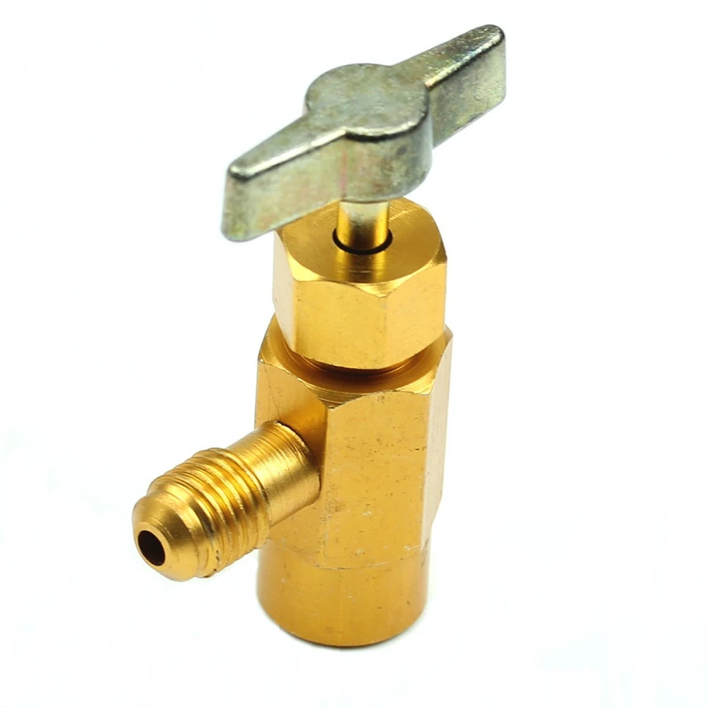 R134A Car Air Conditioning Adapter A/C Refrigerant Self-Piercing Can Tap Valve Bottle Opener Adapter 1/4 Flare Port