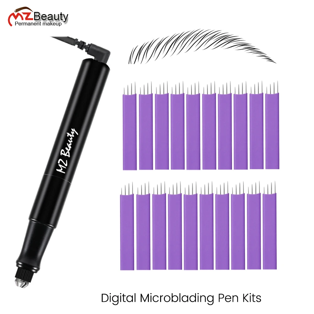 Digital Microblading Pen Electric Machine Kits 4Pins Shading Needles Blades Tebori Professional Inductores Eyebrow Hairstroes