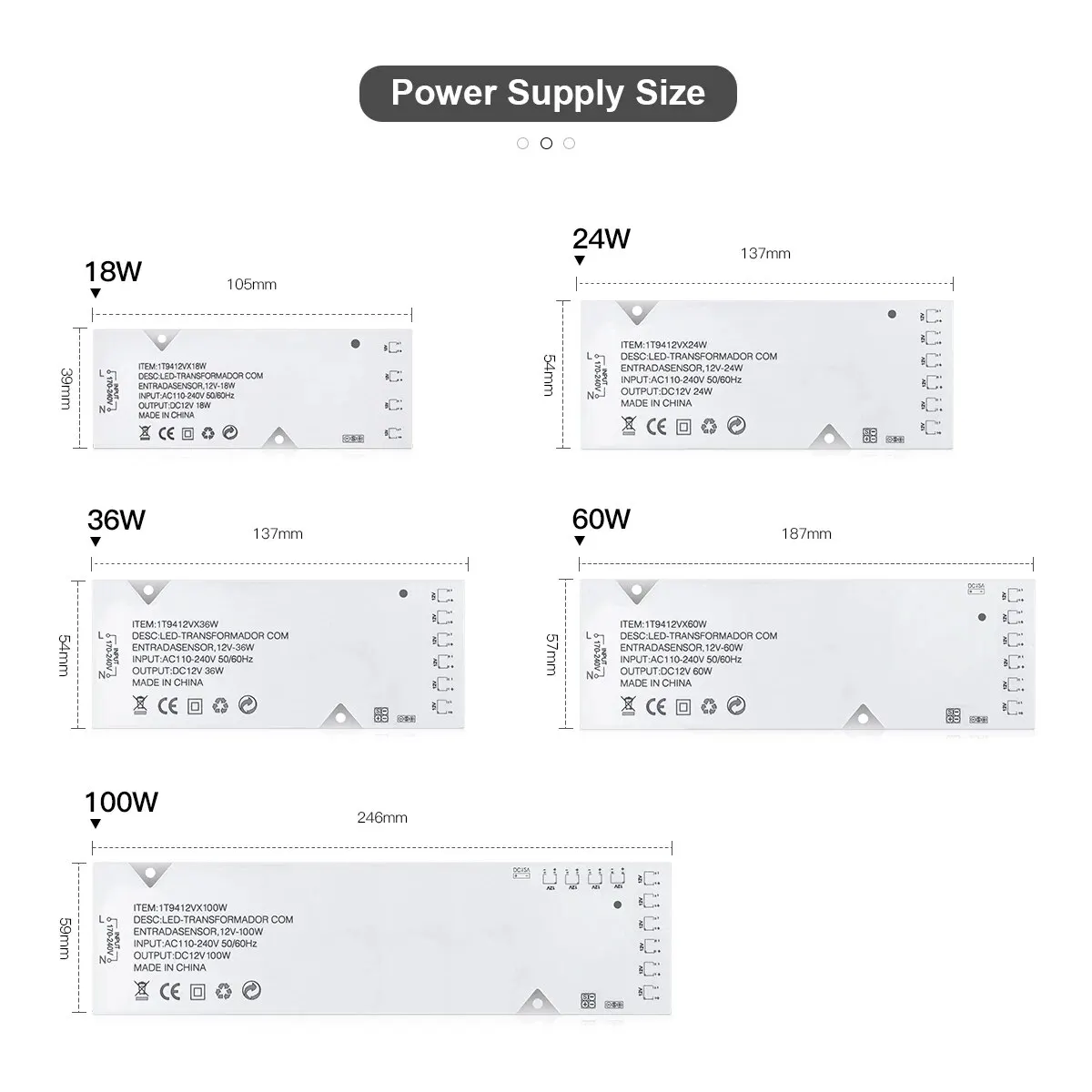 Transformator oświetlenia LED DC12V 2A 3A 5A 8A Zasilacz Dupont Port LED Strip Driver DIY Home Cabinet Shelf Light