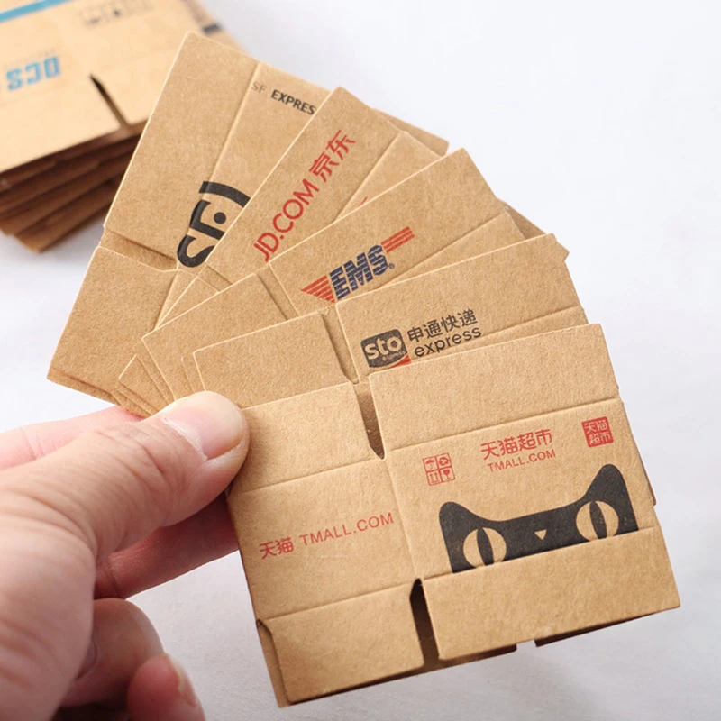 5Pcs 3D Mini Carton Express Box Dollhouse Miniature Decor Toy Doll House Decor Furniture Accessories