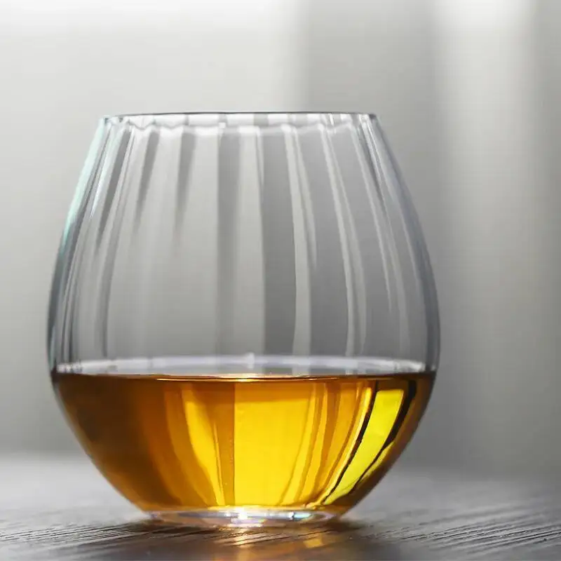 

Charms Bud Whiskey Rock Glass Japanese Style Wine Glass Vertical Stripe Texture Verre Whisky Beer XO Tumbler Brandy Snifter Cups