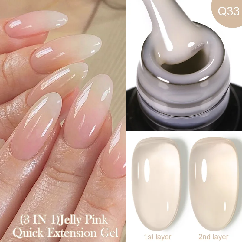 LILYCUTE 7ML Nude Crystal Jelly Gel Quick Extension Nail Gel Construction Gel Vernis Semi Permanent UV Gel Nail Polish Hard Gel