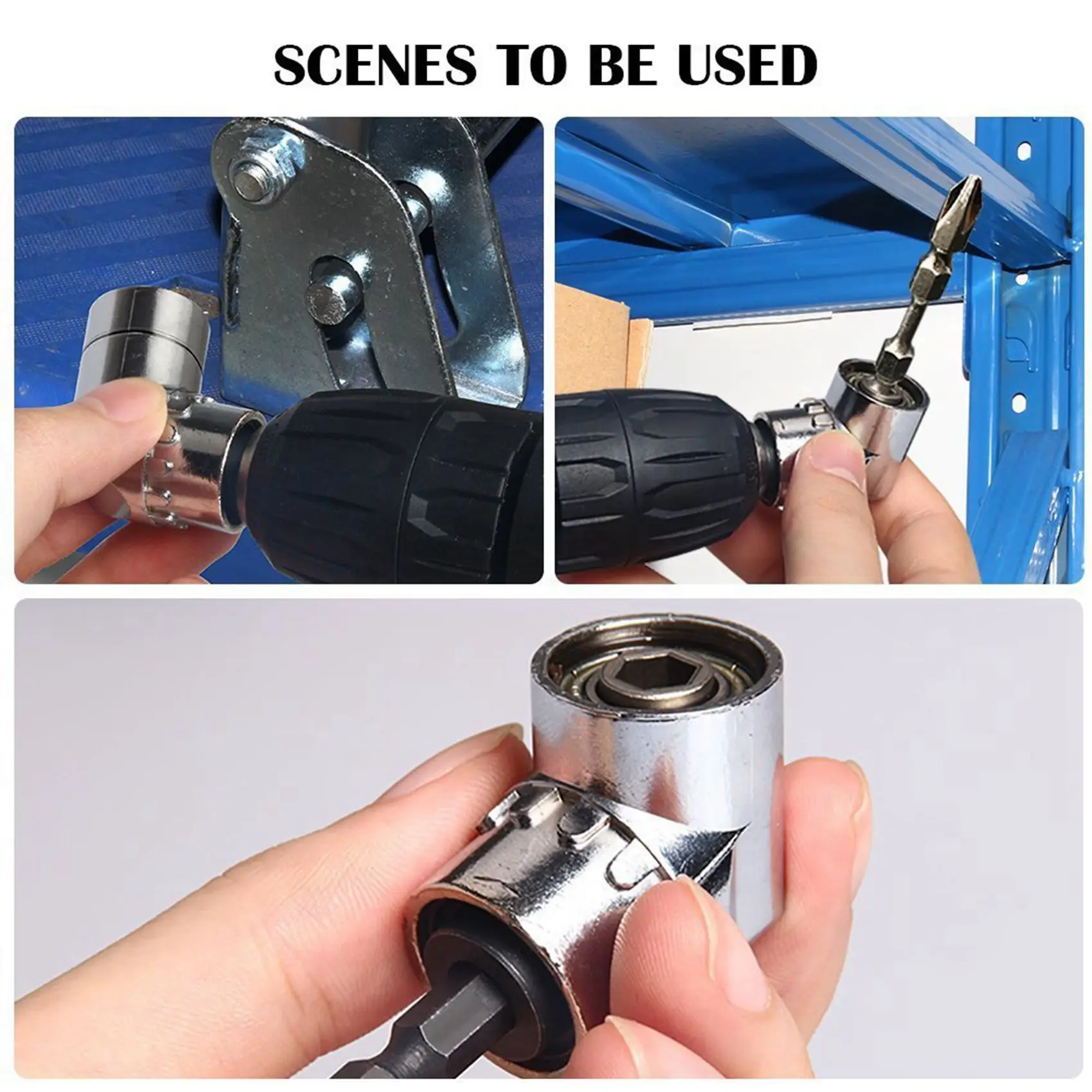 

AB35-Impact Grade Power Hand Tools Driver Sockets Adapter Extension Set, 6Pcs Hex Shank Drill Nut Driver Bit Set