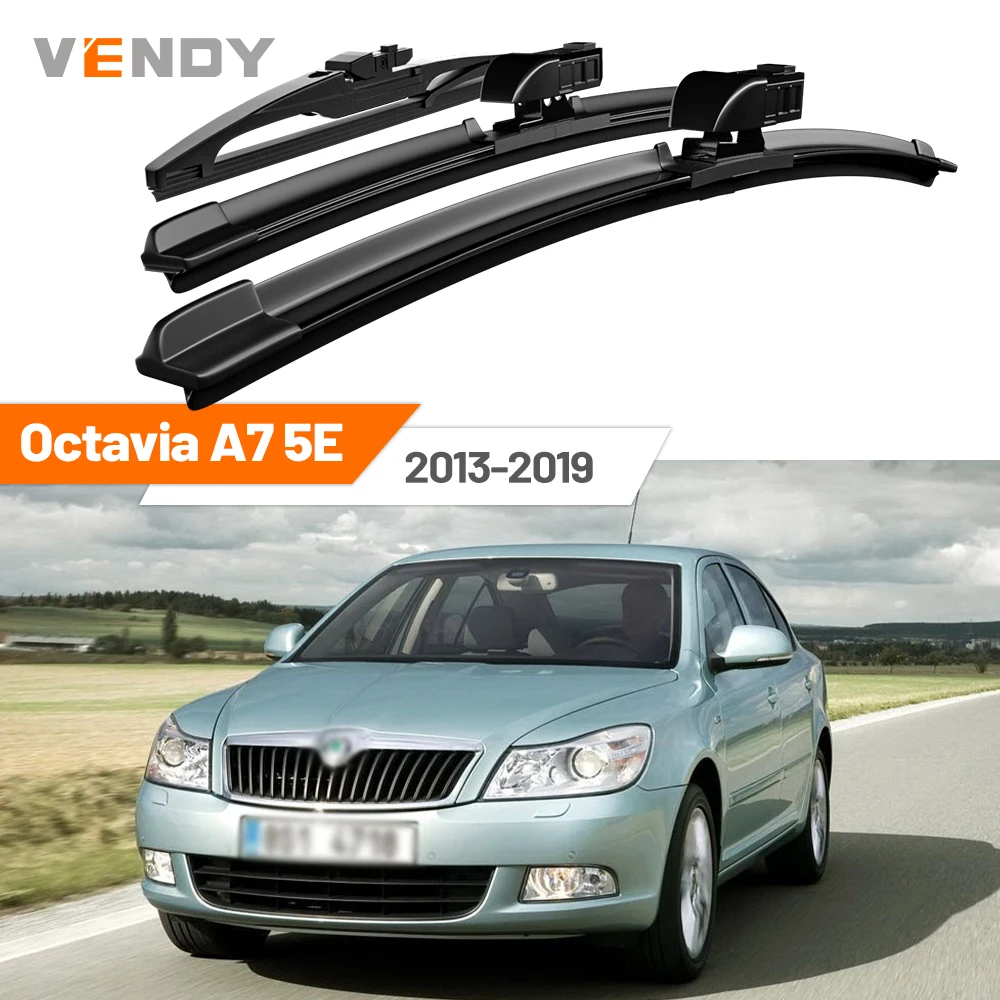 

For Skoda Octavia A7 5E 2013-2019 2014 2015 2016 2017 Front & Rear Windshield Wiper Blades Windscreen Wipers Set Accessories