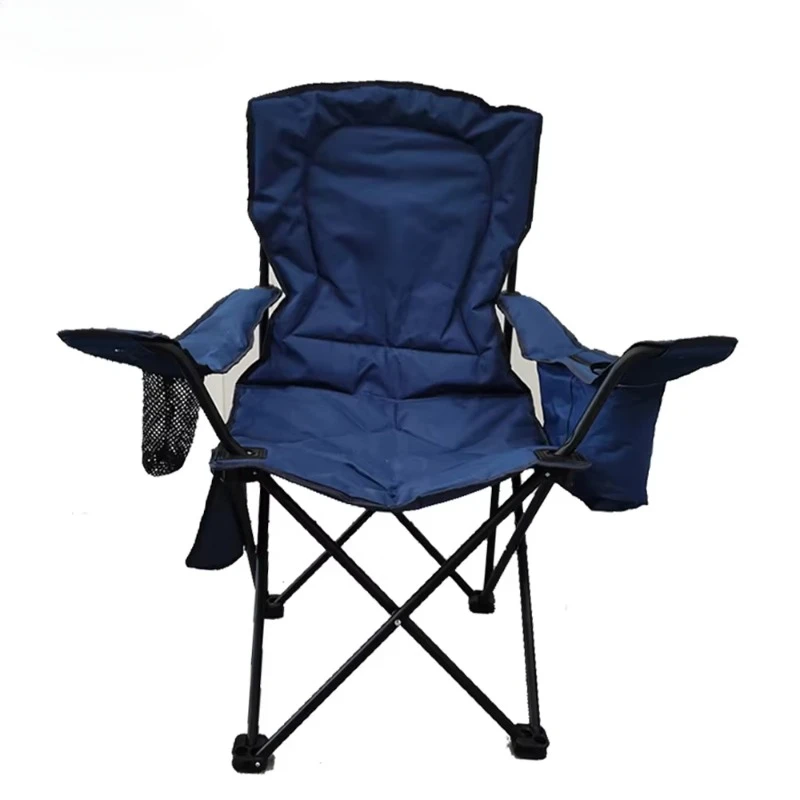 

Stock high backrest outdoor folding camping chair fishing chair with refrigerated bag