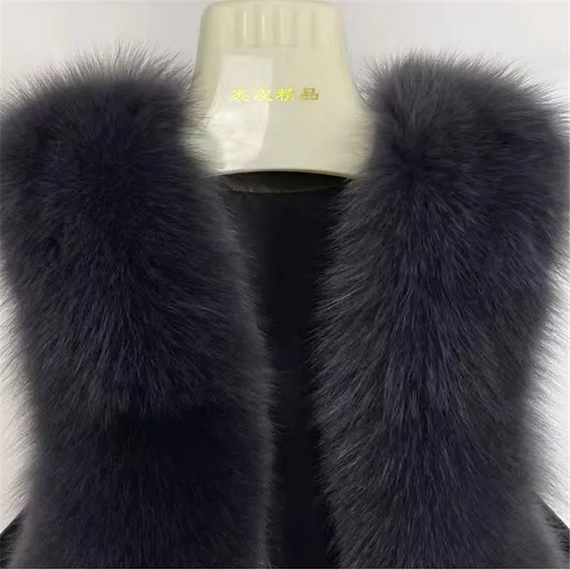 Faux Fur Waistcoat for Womens, Chic Splice Fox Coat Ladies Sleeveless Fur Vest Jacket, Slim Faux Fox Fur Outwear Vests, New,2024