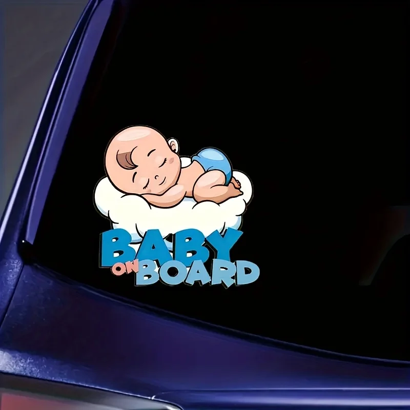 Baby On Board Sleeping Baby Vinyl Sticker Waterproof Decal For Car Rear Window Safety Sign Auto Accessories Family Decor view 4