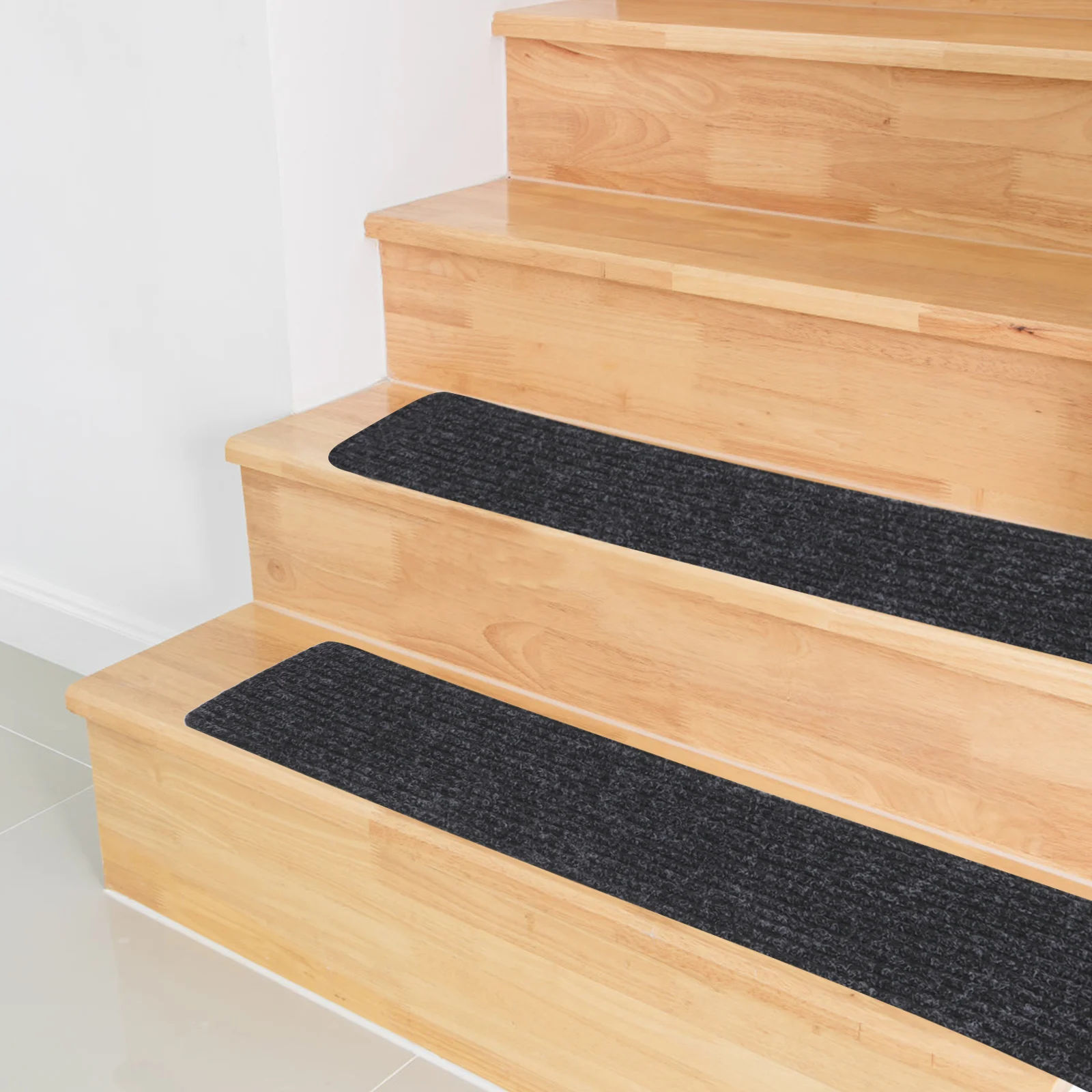 

2Pcs NonSkid Stair Treads Adhesive Backing Easy Installation Comfortable Foot Feeling Safe