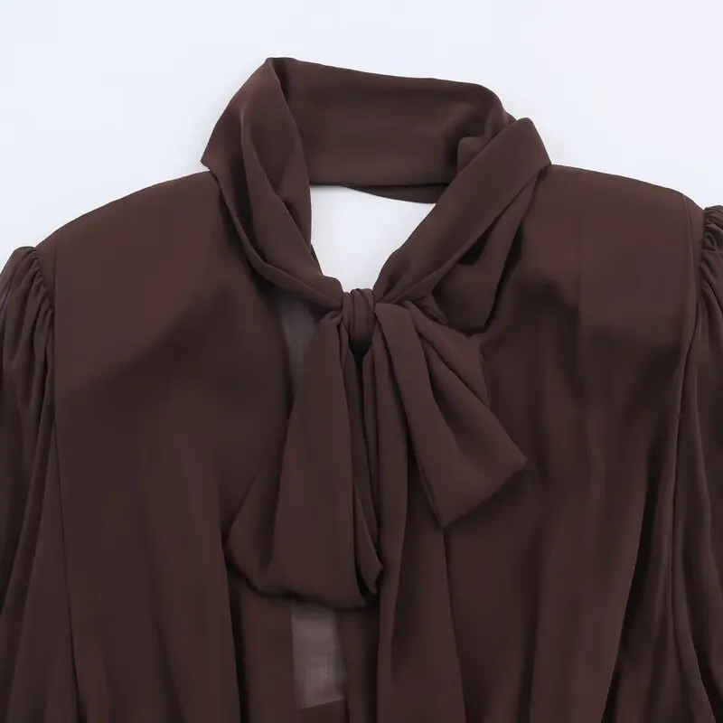 Winter 2025 Women's Design Long Sve Stand Collar Patchwork ort Dr Ci Commute Sle Other Material 00% Fabric Crt