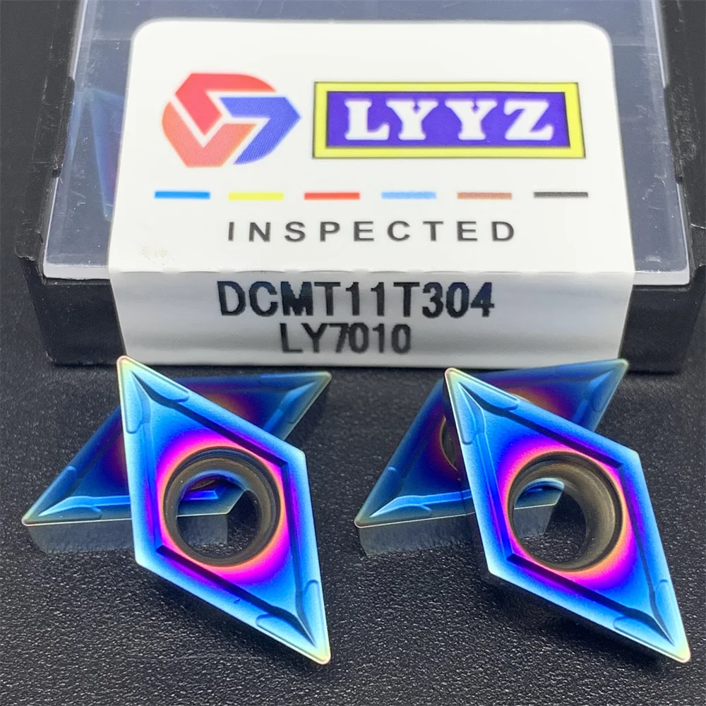 High quality DCMT070204 LY7010 DCMT070208 DCMT11T304 DCMT11T308 LY7010 nano blue blade lathe DCMT carbide turning tool