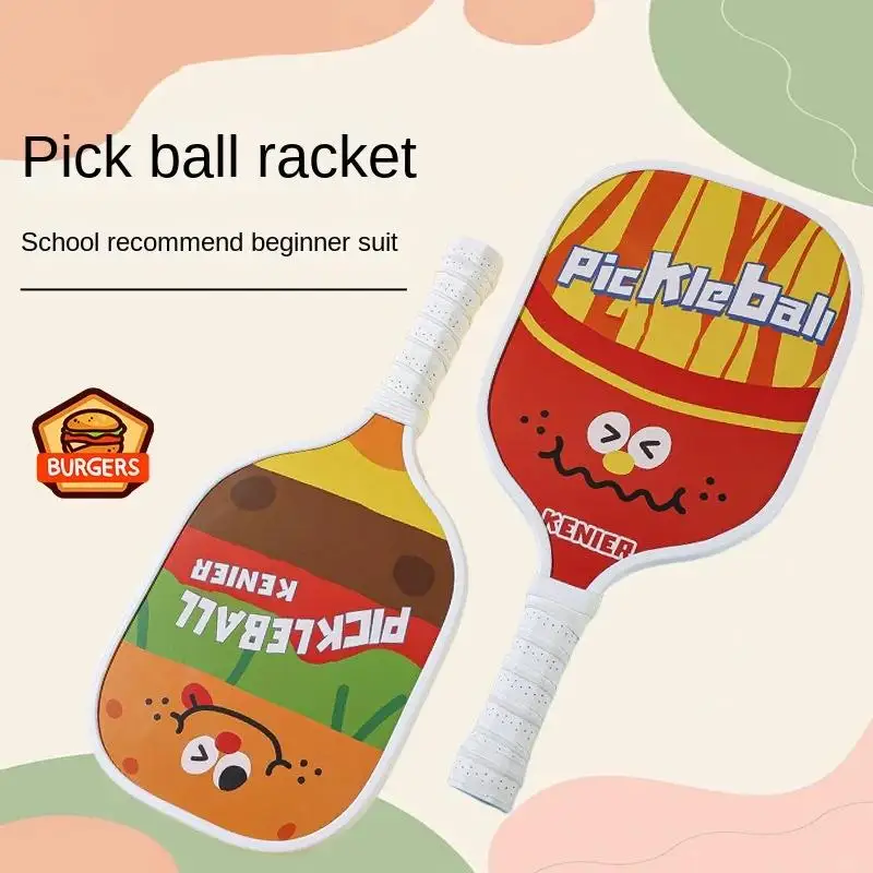 

[LA]Hot 1Set Wooden Pickleball Racket For Kids/Adults Beginner Outdoor Pickleball Racket Training Sports Set