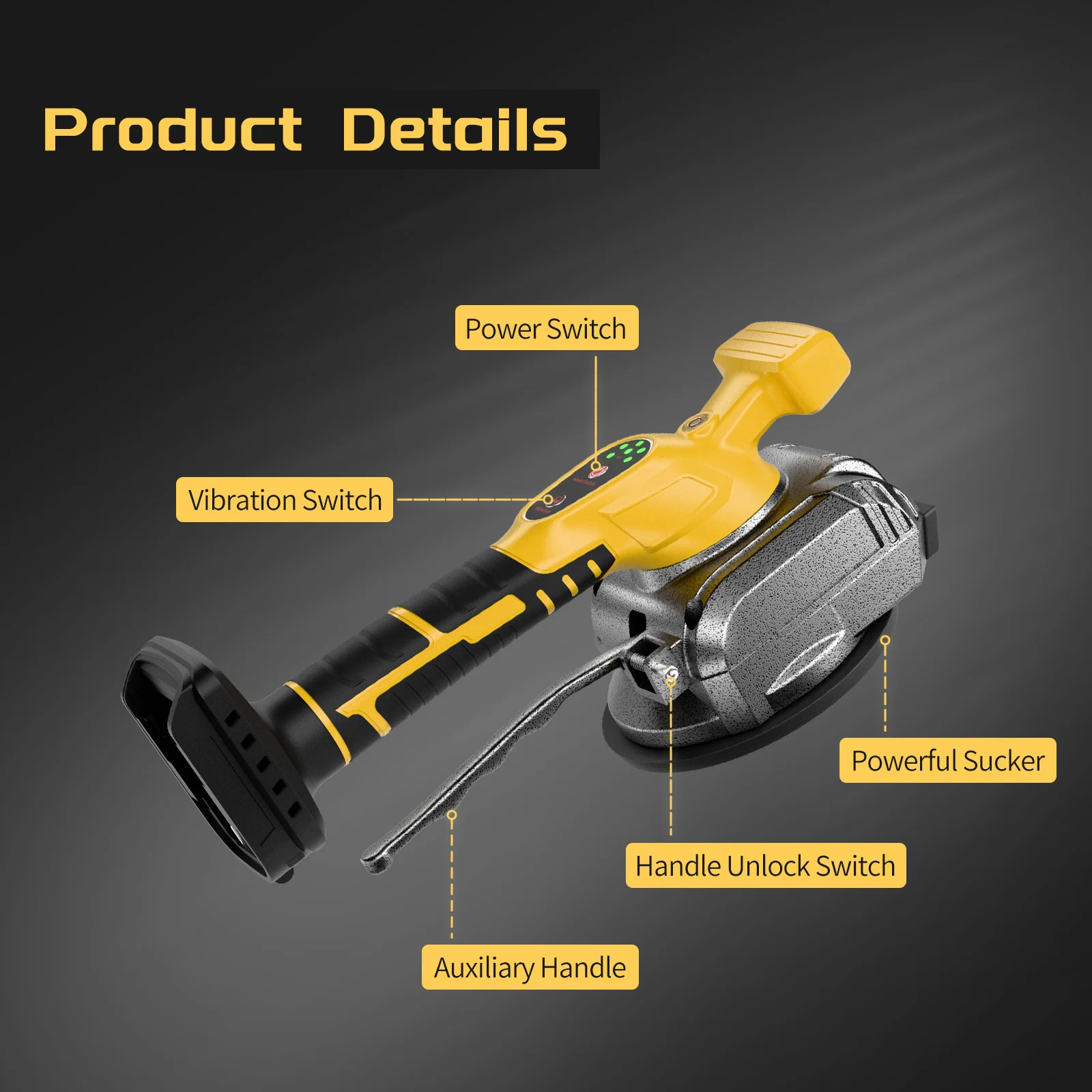 Cordless Tile Vibrating Tool Machine 5-SPEED Wall Floor Room Bathroom Laying Vibrating Tool For Dewalt DCB200 20V Battery