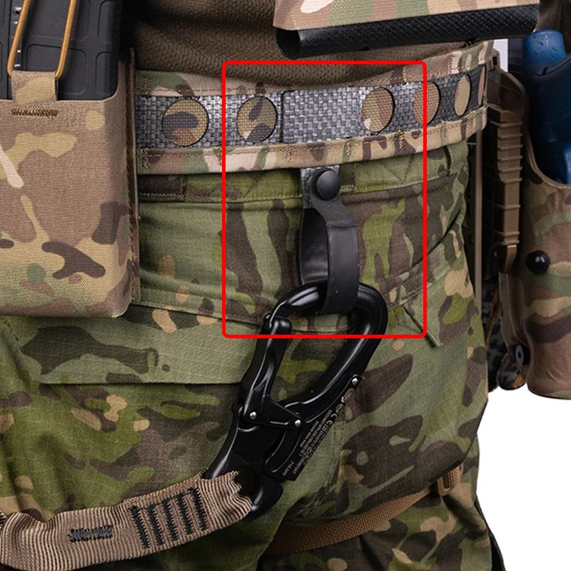 Tactical Safety Rope Fixing Buckle Lanyard Holder for MOLLE 2 Inch Belt Hanging Rope Fixing Buckle Hunting Gear Accessories