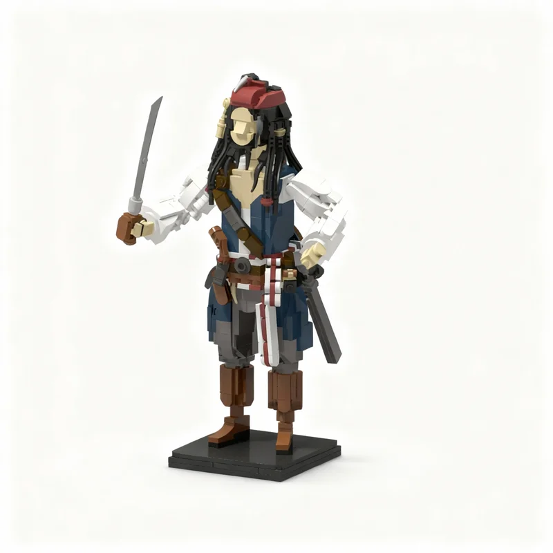 724-teiliges MOC Captain Jack Sparrow Figurine Disneieny Fluch der Karibik Modellbausatz Konstruktion Weihnachtsgeschenk Spielzeug