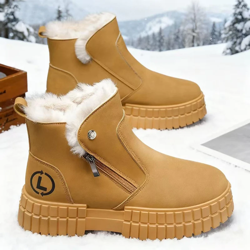 

High Quality Mens Ankle Boots New Fashion Outdoor Boats Sneakers Man Non-Slip Motorcycle Boots Suede Leather Men High Top Shoes