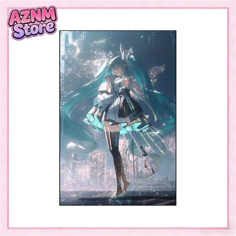 1pc frameless Hatsune Miku Canvas Wall Art HD Poster Virtual Singer Anime Print For Home Bedroom Room Decoration Fans Gift
