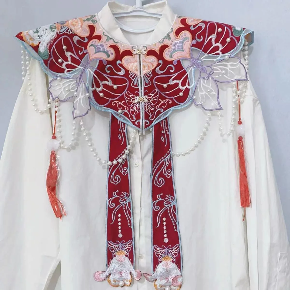 中国風の漢服刺繍雲肩ショール古代衣装アクセサリー、マンミアンクンスカート用漢服写真撮影用