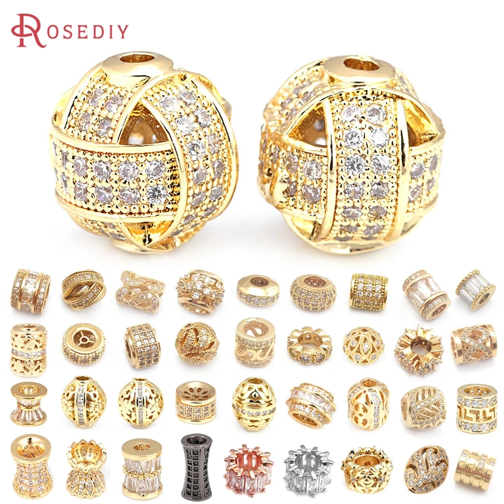 

18K Gold Color Brass Cylinder Barrel Oblate Wheel Spacer Beads Bracelets Beads Jewelry Making High Quality Diy Accessories