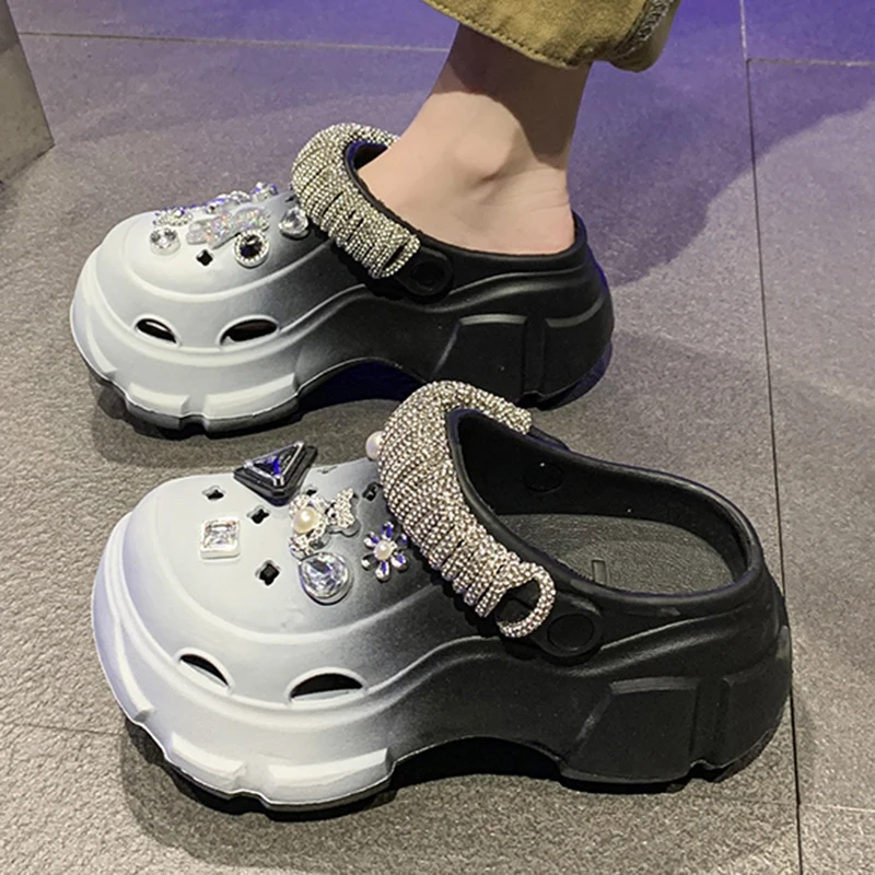 Women Platform Sandals Garden Shoes Shine Decoration Sandal Beach Slippers Non-slip EVA Fashion Outdoor Shoes For Female 36-41