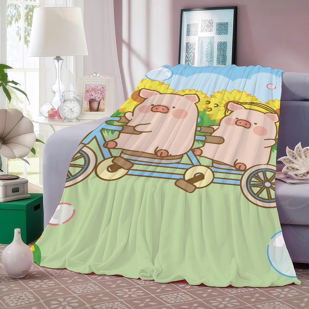 Cute Little Girl L-lulu Blanket Warm And Soft Suitable For Bedroom Living Room Sofa Bed Office Travel Camping