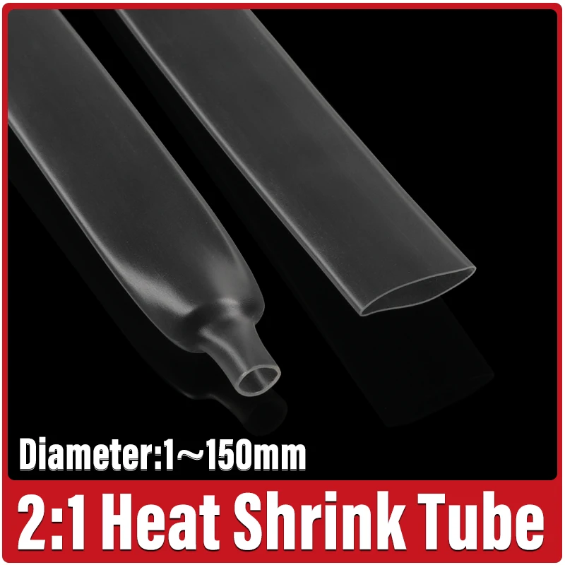2:1 Clear Heat Shrink Tube Dia 1~150mm Thermoresistant Tube Insulating Thermal Sheath Shrink Wire Tube Wire Protector Sleeve