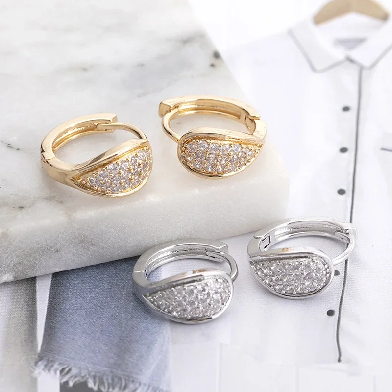 

Женские модные геометрические миниатюрные серьги-кольца с блестящими микро-кристаллами циркона, маленькие серьги-хагги, трендовые украшения для пирсинга ушей