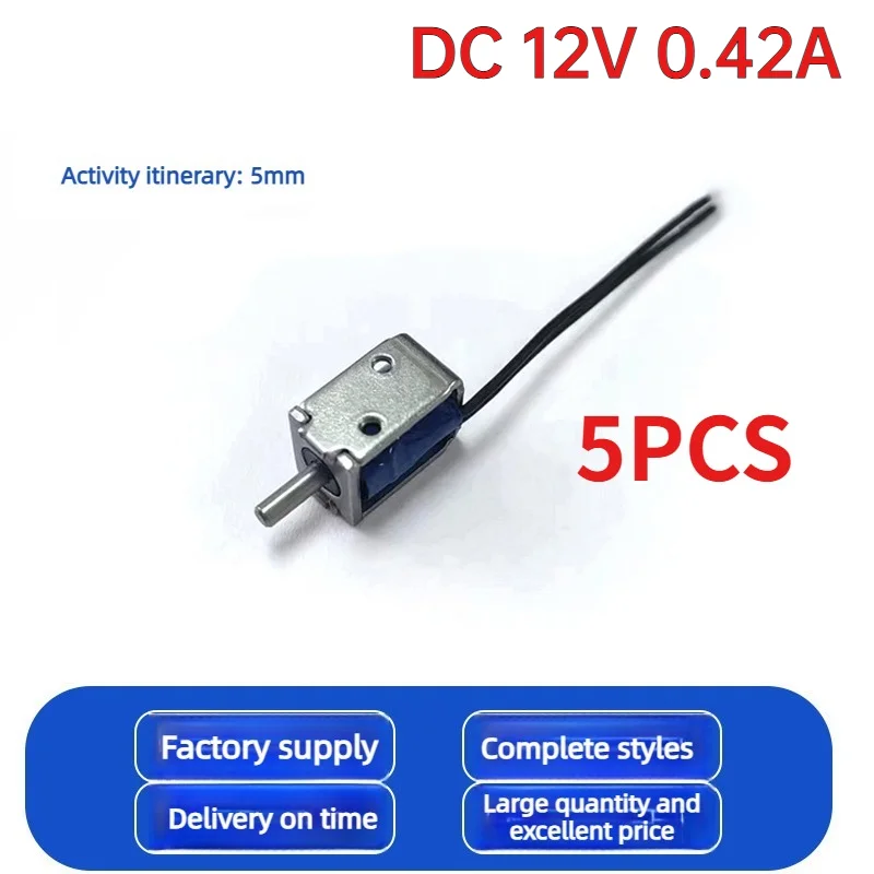 DC 12V Stroke 5MM Mini Solenoid Electromagnet Lock for Medical Devices Shared Equipment Decorative Box
