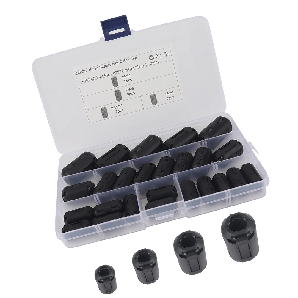 

25 Pcs Anti-interference Degaussing Ring Noise Filters Ferrite Supplies Suppressor Parts Removable Magnetic Cord