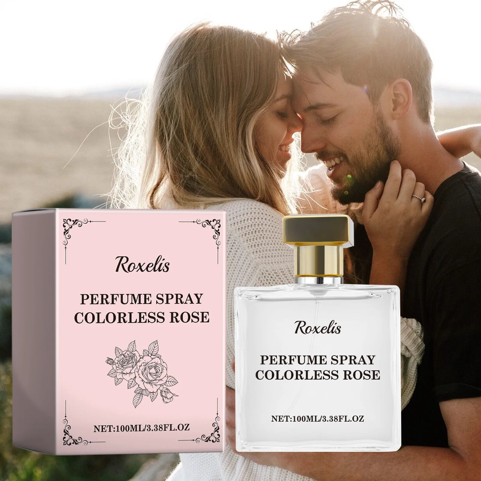 Perfume do feromônio para homens e mulheres, perfume incolor duradouro da rosa, fragrância fresca e leve, naturalmente fresca,