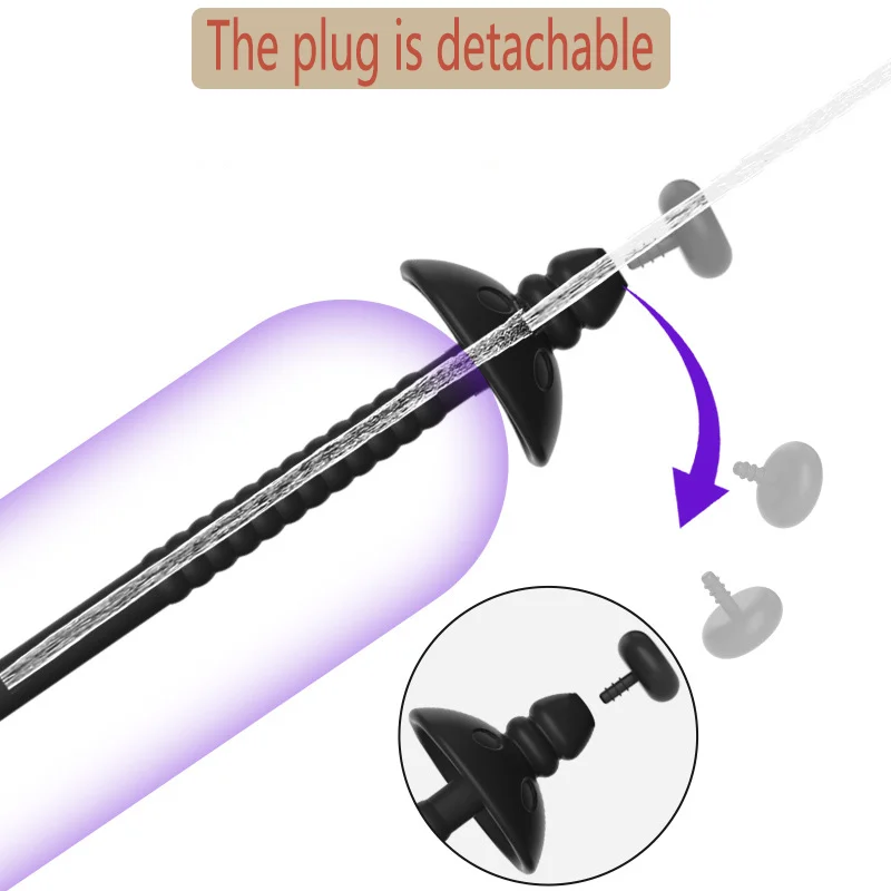 ذكر طويل جوفاء مانع إبرة حقن متعدد الأغراض أنبوب الإحليل سيليكون الحصان العين مجرى البول قضيب مجرى البول موسع الجنس لعب