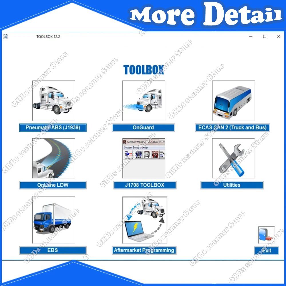 W TOOLBOX V12.2 Diagnostic Software For Tractor Trailer Bus OnGuard System Multi-language Installation Guide