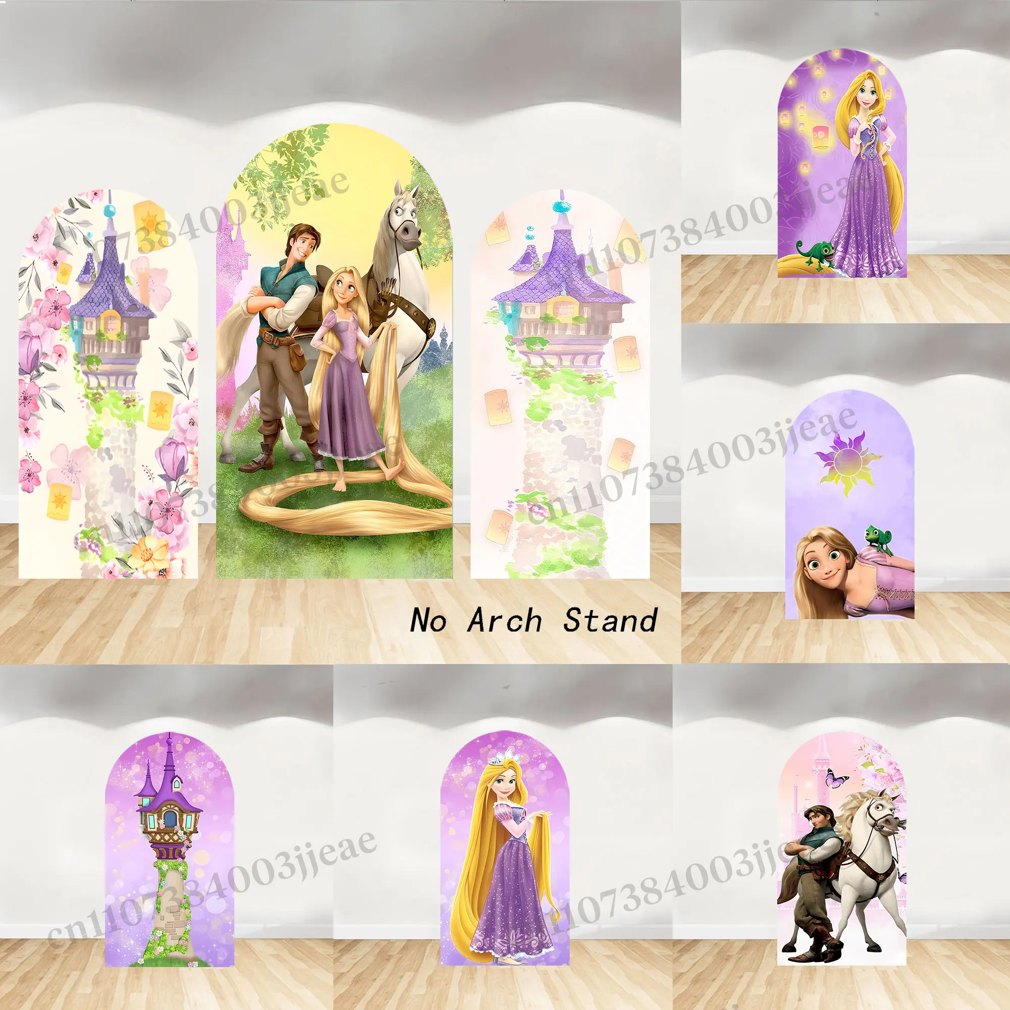 

Arch Backdrops Tangled Theme Girls Baby Shower Birthday Party Banner Tower Lantern Glitter Rapunzel Princess Backgrounds Decor