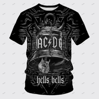 Classic Metal Rock Band Adult Short Sleeve T-shirt  AC Mens O-neck Casual Tshirts DC 3d Prited Tops Fashion Streetwear For Women