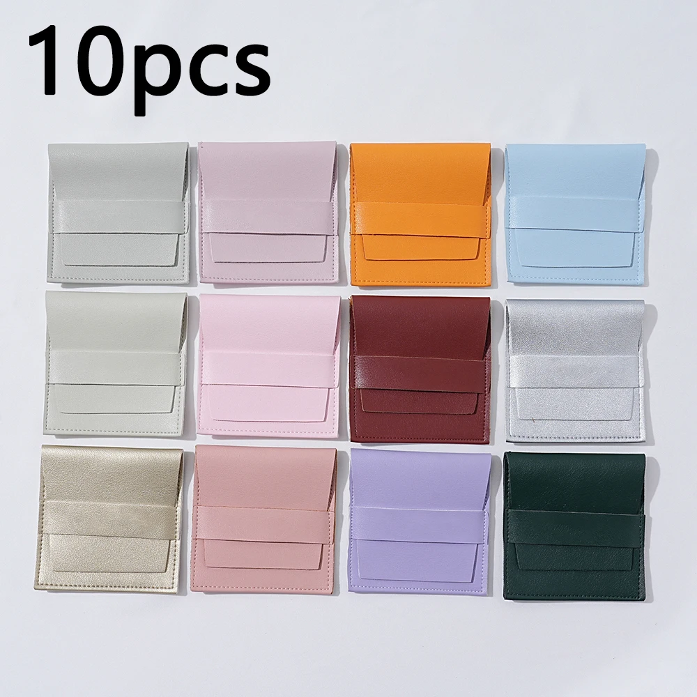 50/10/1pcs Jewelry Packaging Bag PU Leather Jewelry Pouch for Ring Earring Necklace Pendant Wedding Favors Gift Organizer