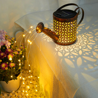 Solar Watering Can Light Large Retro Metal Lantern Outdoor Waterproof Shower Lights Hanging Star LED Fairy for Garden Decoration