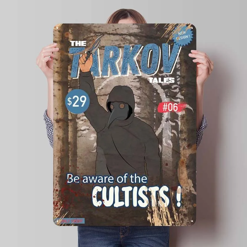 The Tarkov Tales 6 Cultist Metal Sign Customized Metal Wall Art Mural Halloween Decoration House Decor Decoration for Home Room