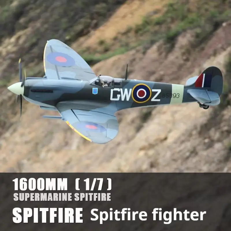 

Flightline 1/7 Радиоуправляемая «Полетная линия» 1600 мм Spitfire «Пожарное дыхание» Модель с дистанционным управлением Самолет Ретро Легендарный истребитель Игрушка