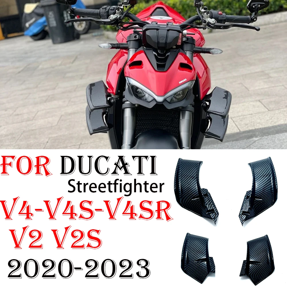 

Для Ducati V4 V4S V4SR V2 V2S 2020 2021 2022 2023 фиксированный спойлер с крыльями ветра, боковая крышка, запчасти для мотоциклов, фиксированное крыло ветра