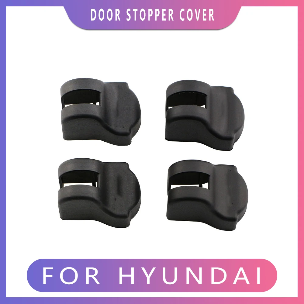 4 Pcs/Set ABS Black Car Door Stopper Protection Cover Sticker for Hyundai Tucson Ix35 Solaris Sonata 8 9 Verna Santa Fe Elantra