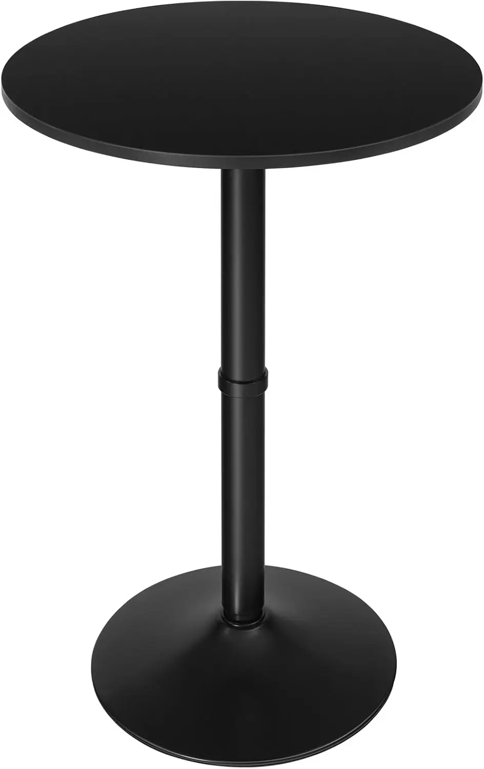 

35" Round Bar Table with Non-Slip Base, Easy Assembly for Kitchen or Pub, Black Finish