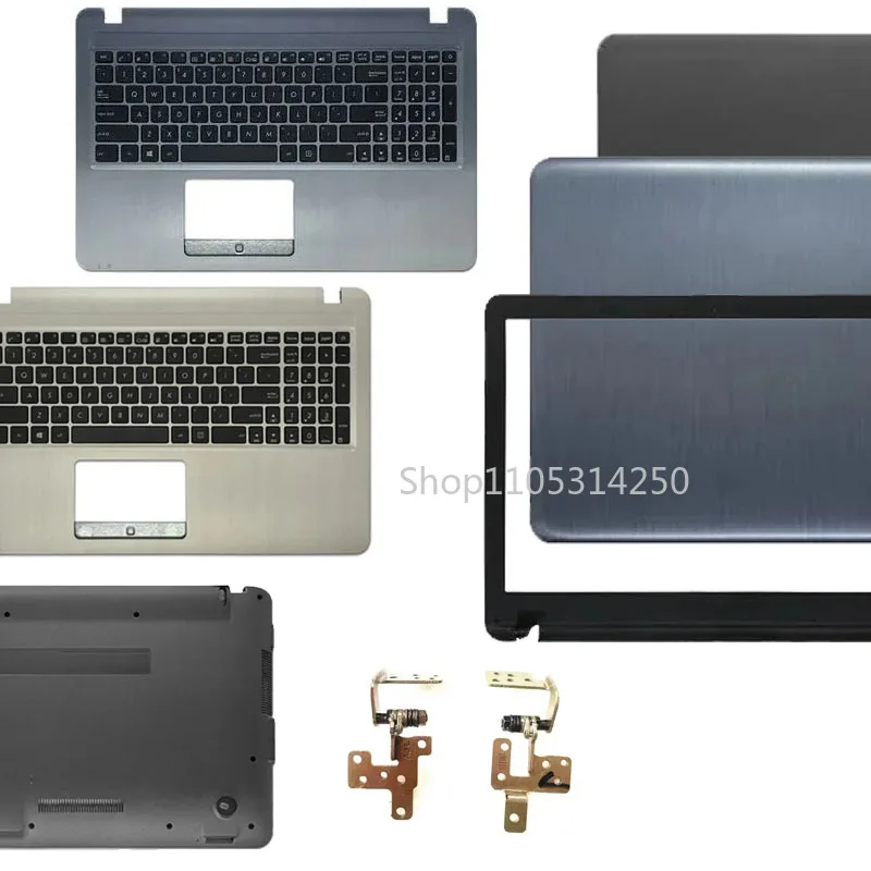 Новинка для ноутбуков ASUS X540 R540 A540 VM592 VM520U: задняя крышка экрана, рамка, верхняя часть корпуса с подставкой для рук, клавиатура, нижняя часть корпуса.