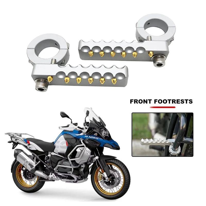 Front Footrests For BMW R1200GS ADV R1250GS LC F800R/S F750GS F850GS Highway Pegs Rotatable Folding Motorcycle Footpegs 22-28mm