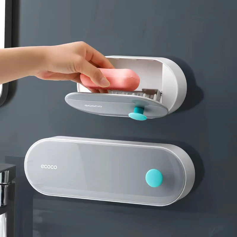 Xiaomi Wall-mounted Soap Dish with Lid Drain Soap Holder Storage Box Bathroom Shower Soap Holder Creative Bathroom Accessories