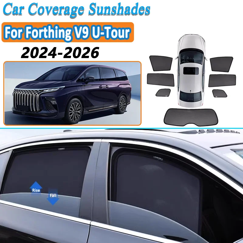 For Forthing V9 U-Tour 2024-2026 Xinghai V9 Car Mesh Shades Window Sunshades Sunscreen  Auto Accessorie Privacy Curtain Mosquito