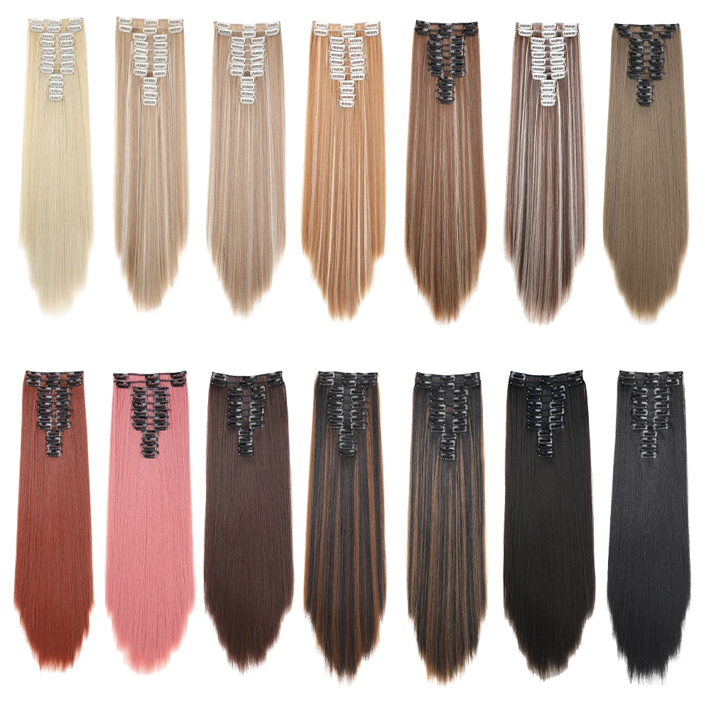 Clip in Hair Extensions 12PCS Long Straight hair extensions 20