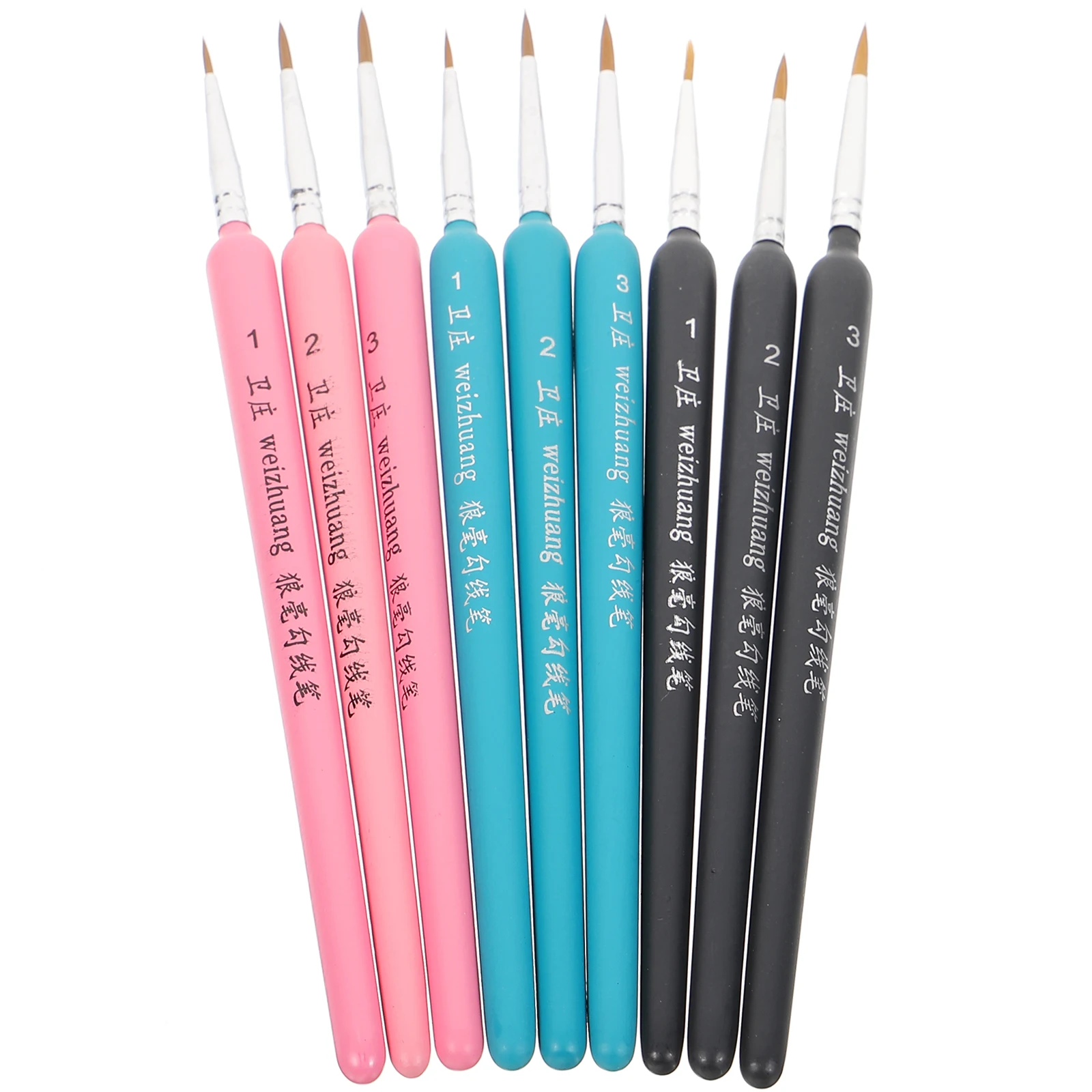 

9 Pcs Hook Pen Lightweight Paint Brush Craft Brushes Detail Mini Portable Wooden Miniature