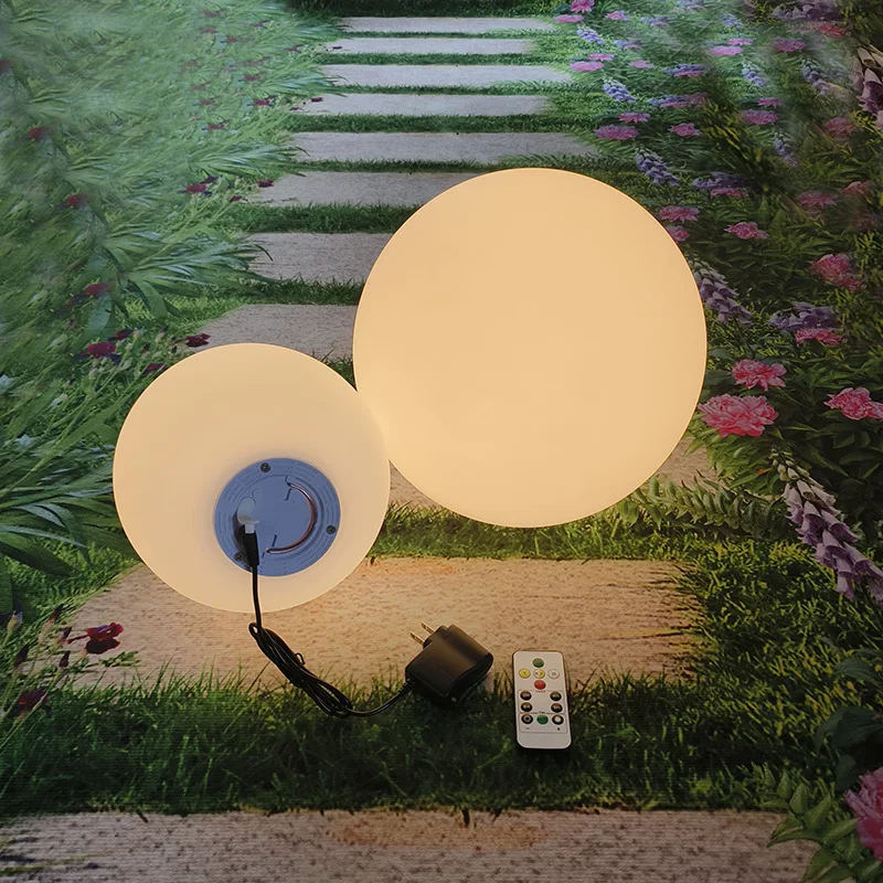 الطاقة الشمسية أو شحن كرات إضاءة 12/15/20/25 سنتيمتر في الهواء الطلق مقاوم للماء التحكم عن بعد LED مصباح ل ساحة مسار المناظر الطبيعية الديكور
