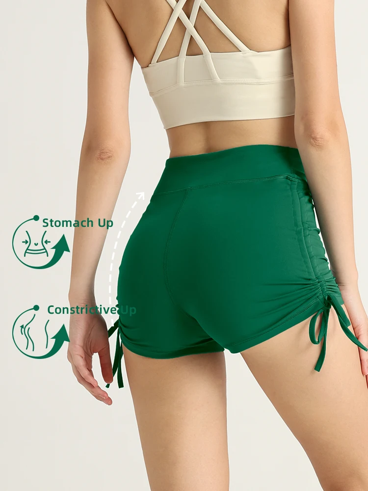 

Women High Waisted Elastic Breathable Yoga Shorts breathable outdoor recreational running fitness exercise running yoga shorts