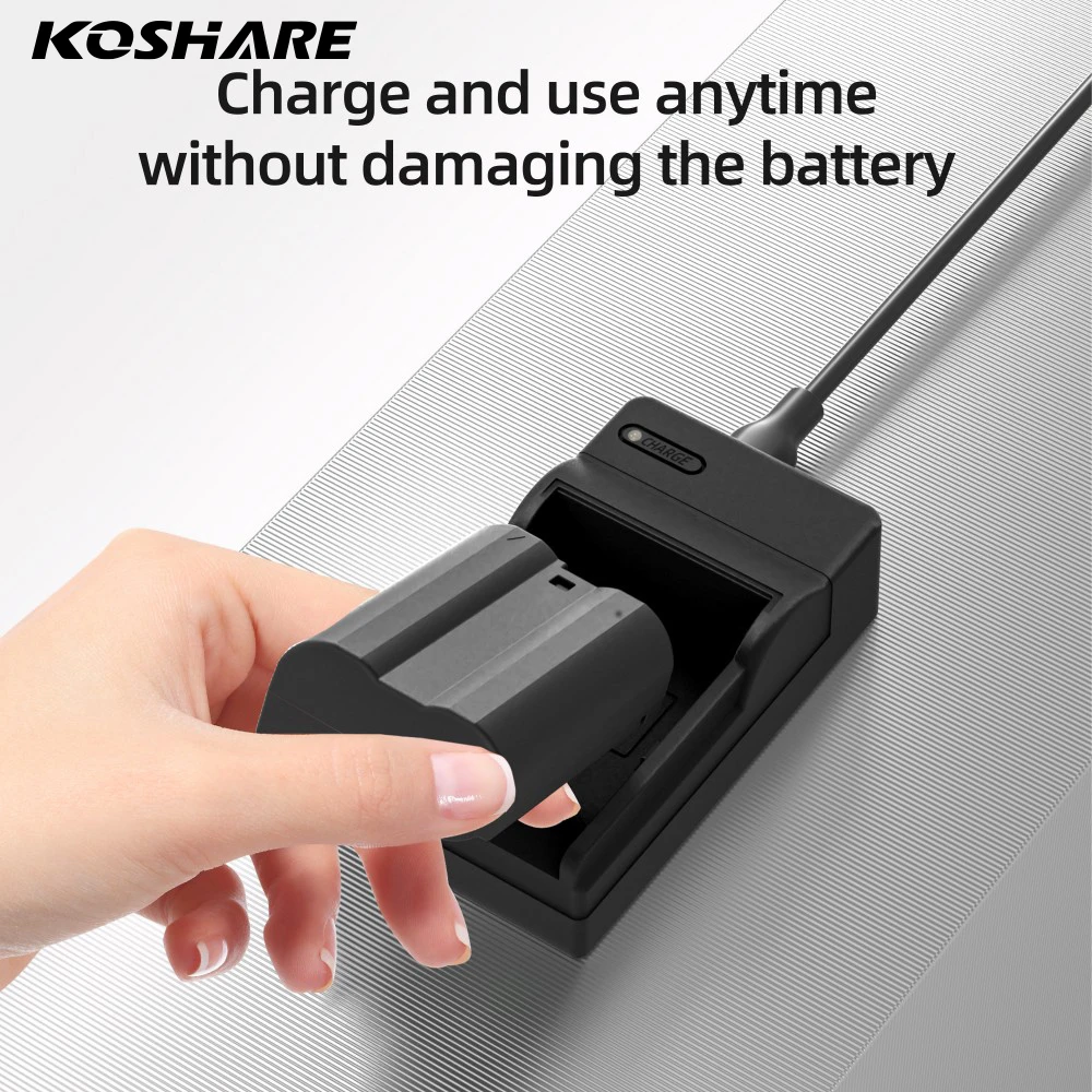 KOSHARE EN-EL15 2600mAh Digital Camera Battery+ USB Charger for Nikon D500 D610 D750 D800 D810 D850 D7000 D7100 D7500