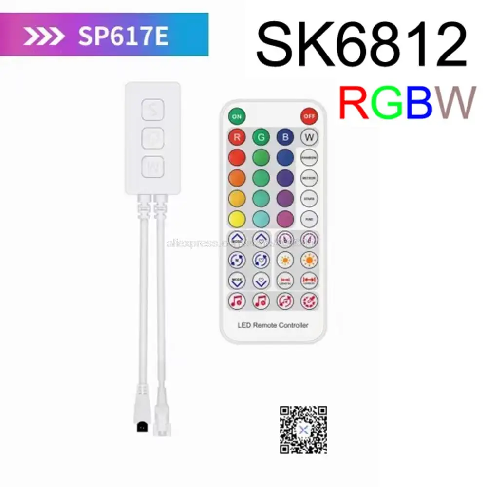 

Музыкальный контроллер SP617E SK6812 RGBW со встроенным микрофоном WS2814 TM1824 SM16704 UCS2904 светодиодная полоса Bluetooth Приложение IOS Android